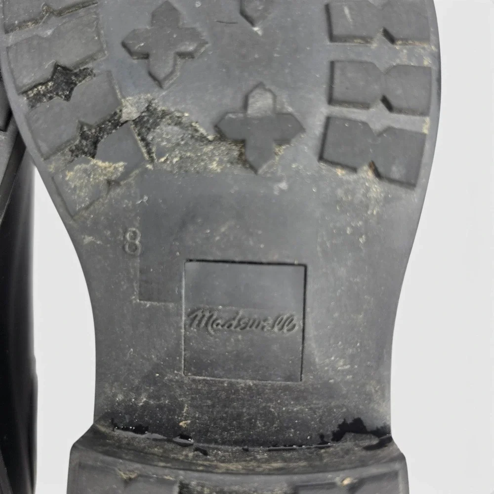 Madewell Black Chelsea Rain Boots Rubber Waterproof Ankle Boots Women's 8 EUC